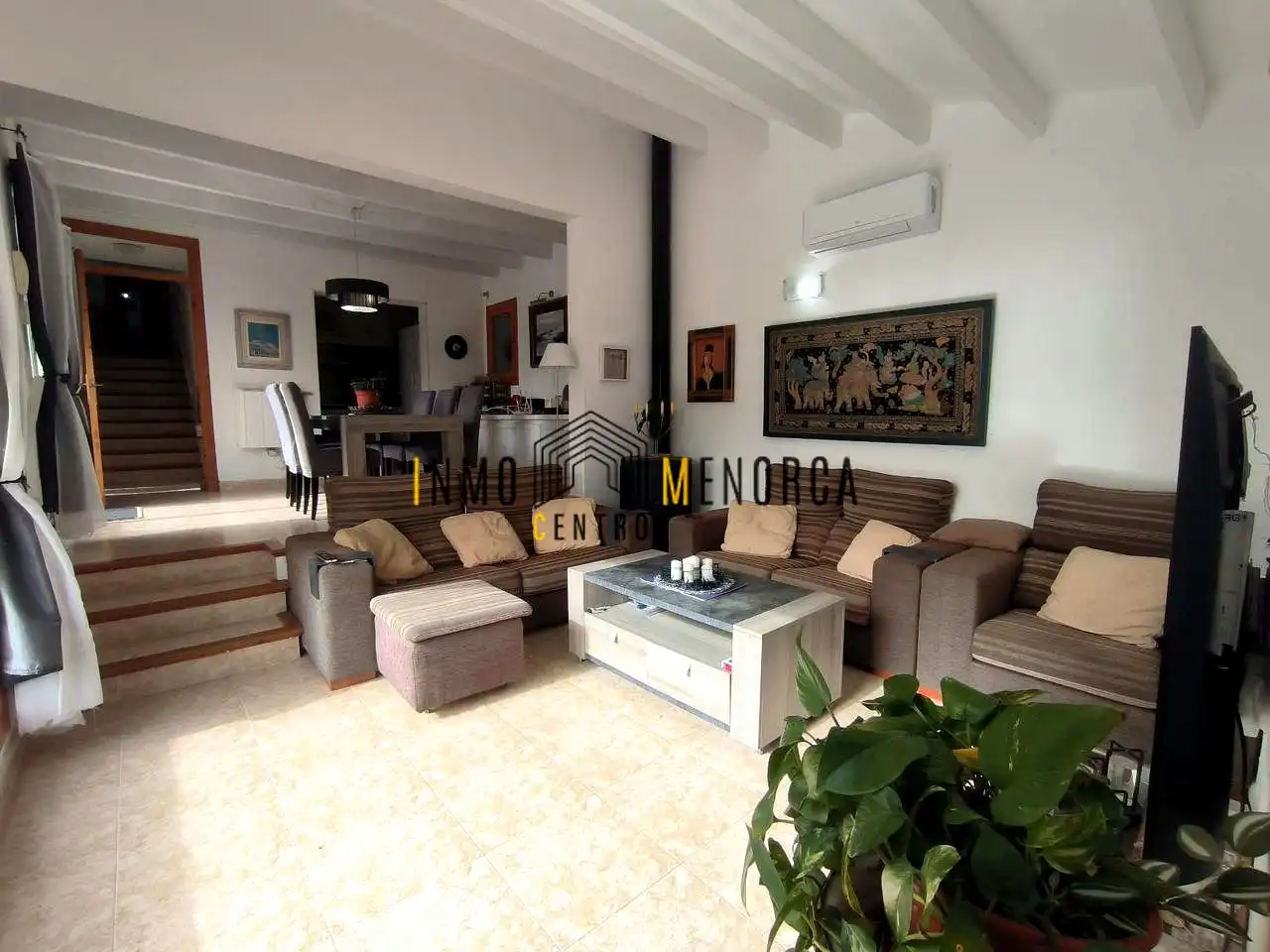 Sala d'estar de Casa o xalet en venda en Maó - Mahón amb Aire condicionat, Jardí privat i Terrassa