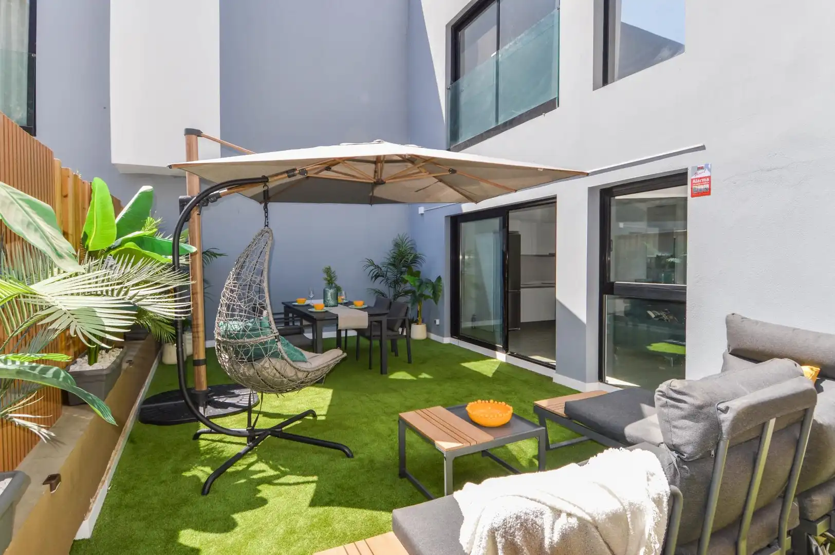 Terrassa de Apartament de lloguer en Mogán amb Aire condicionat, Jardí privat i Terrassa
