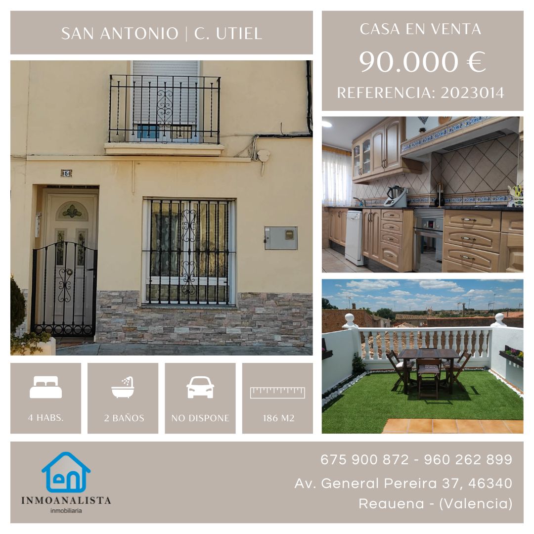 Vista exterior de Casa o xalet en venda en Requena amb Terrassa i Balcó