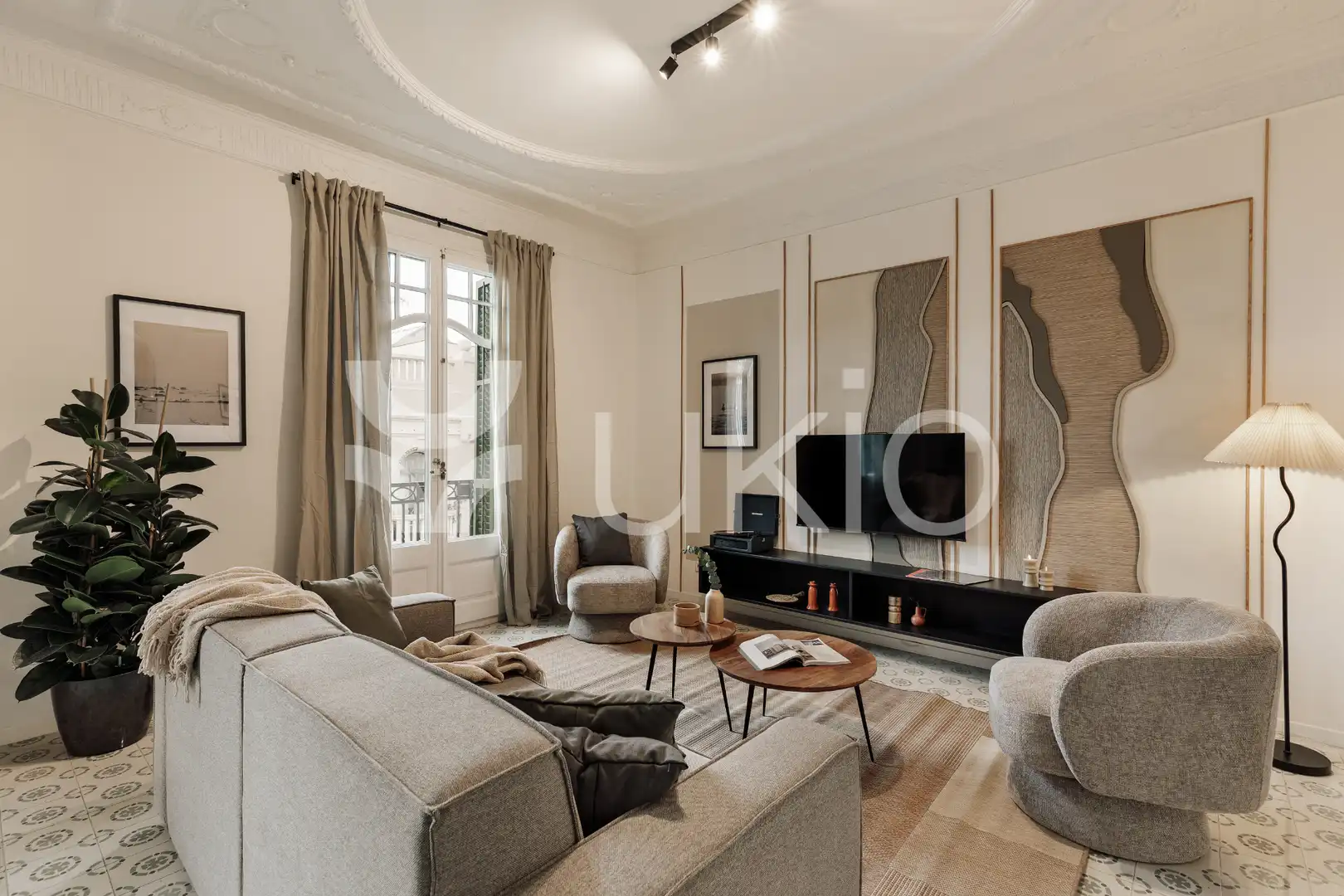 Living room of Apartments for rent in Barcelona  with Air Conditioner, Heating and Furnished