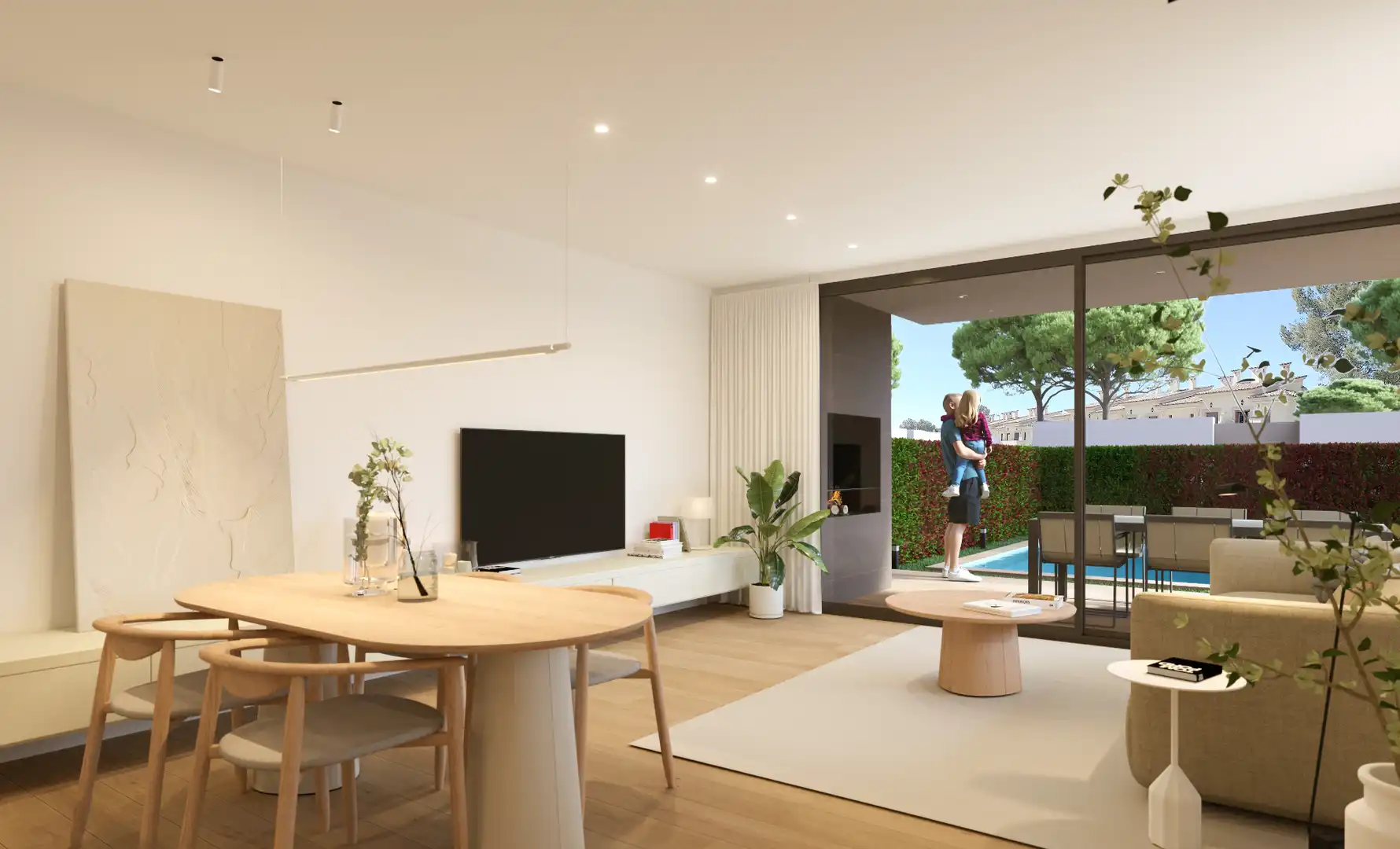 Sala de estar de Casa o chalet en venta en Mont-roig del Camp con Aire acondicionado, Calefacción y Jardín privado
