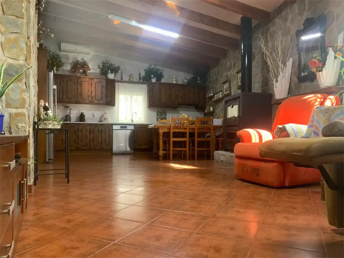 Cuina de Finca rústica en venda en Sax amb Aire condicionat i Piscina