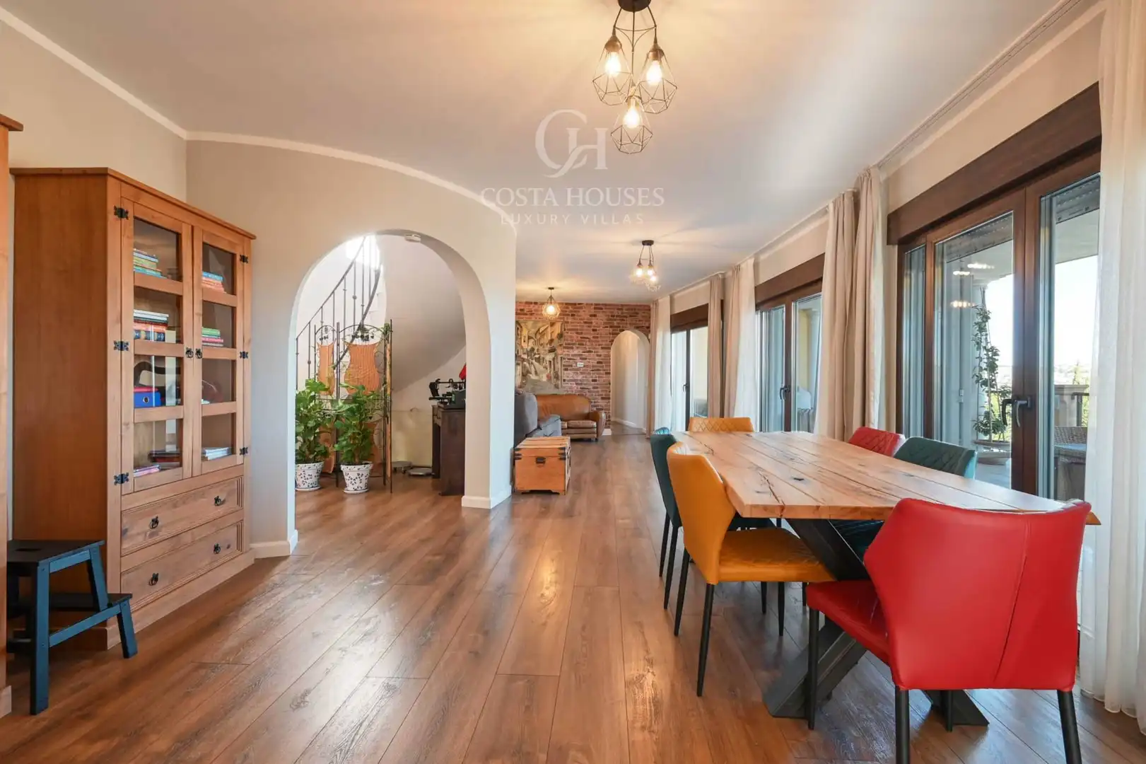 Dining room of Houses for sale in Jávea / Xàbia  with Air Conditioner, Private garden and Parquet flooring