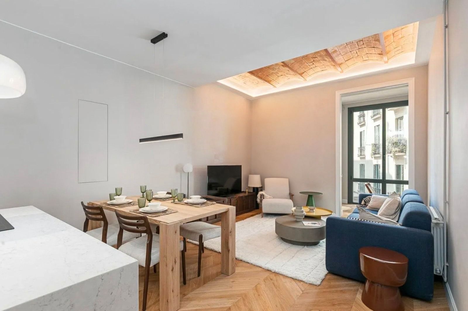 Living room of Flat to rent in  Barcelona Capital  with Air Conditioner, Heating and Parquet flooring