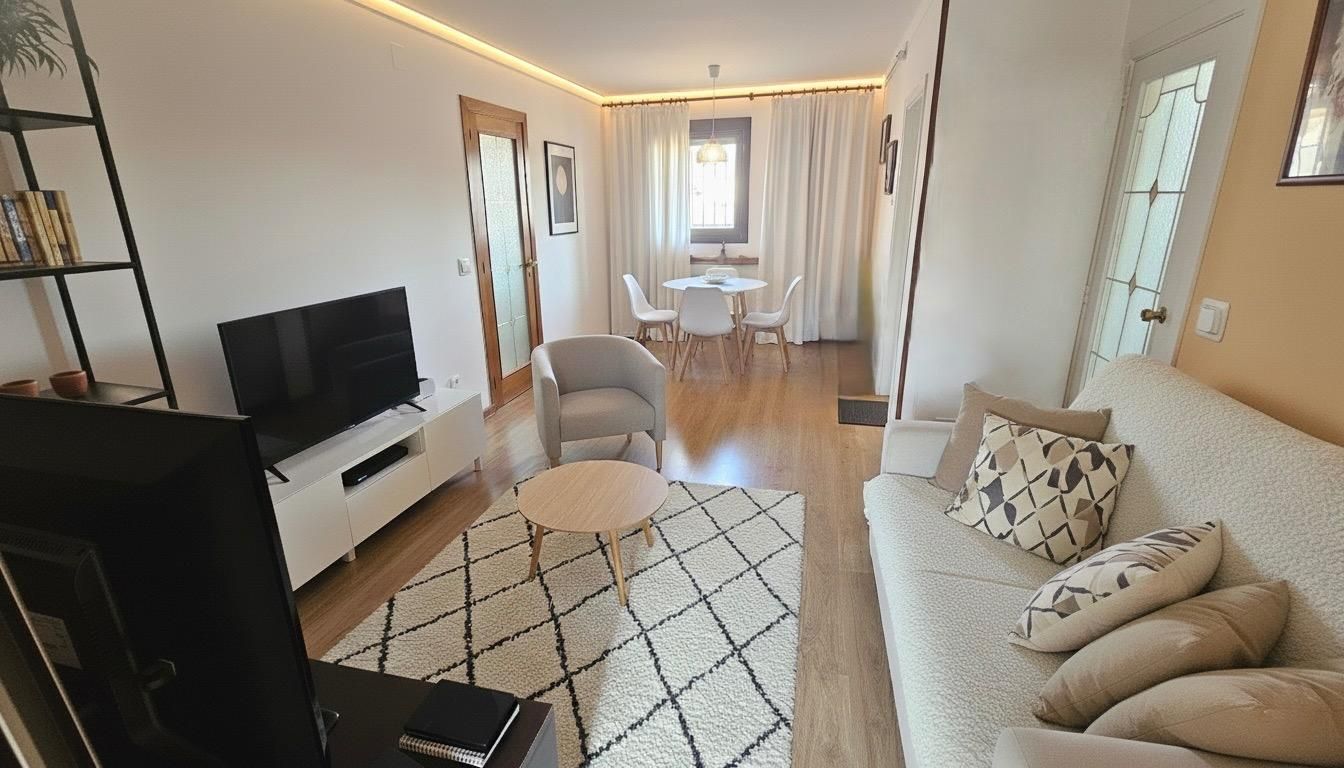 Sala d'estar de Pis en venda en  Barcelona Capital amb Jardí privat, Parquet i Terrassa