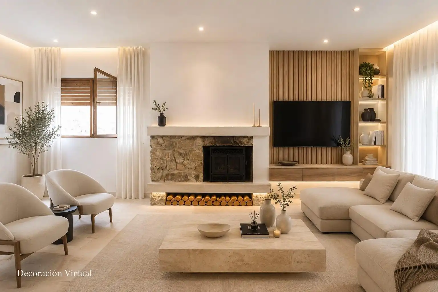Living room of Houses for sale in Galapagar  with Heating, Private garden and Terrace