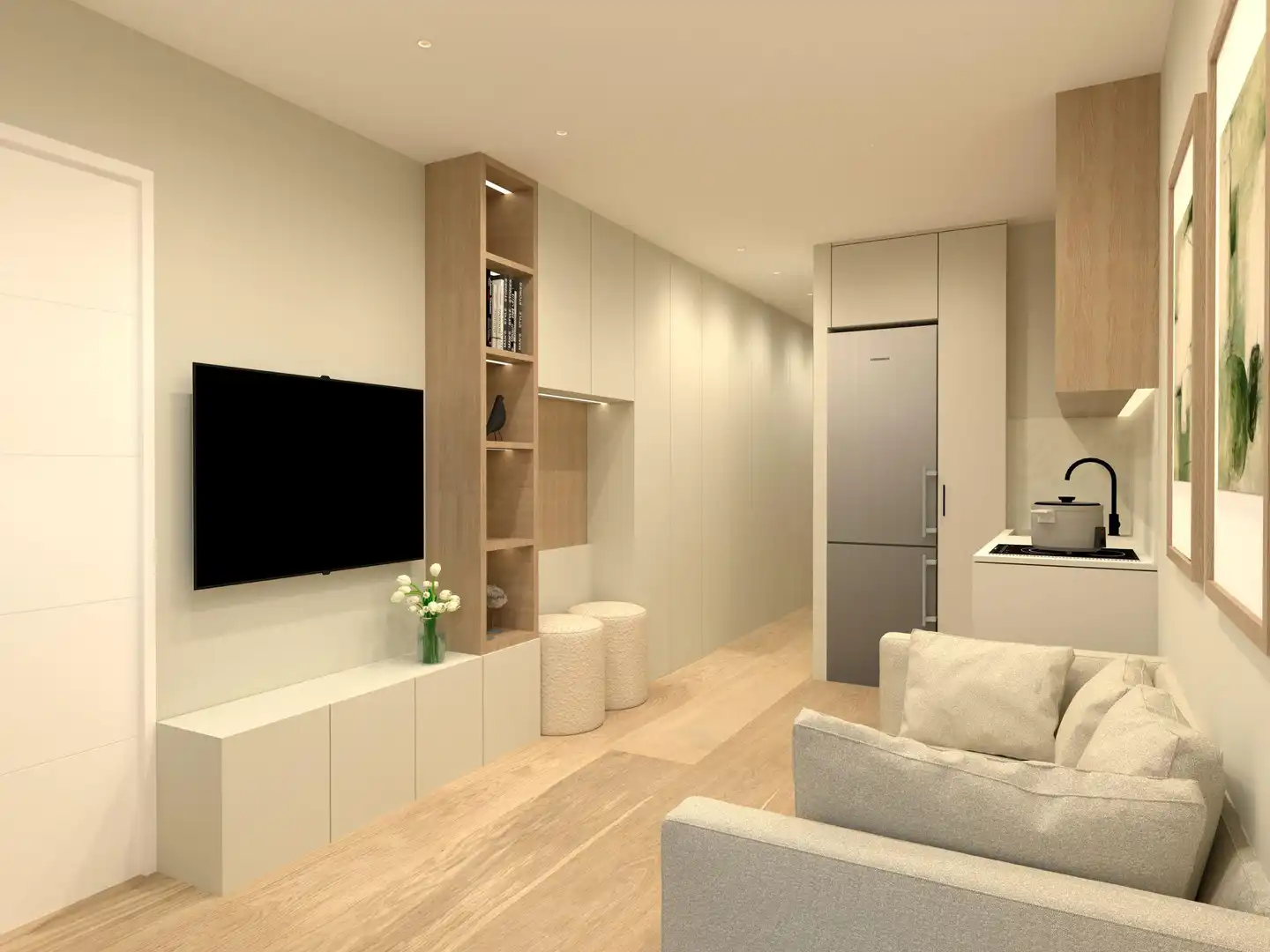 Sala de estar de Estudio en venta en Barcelona con Aire acondicionado, Calefacción y Parquet