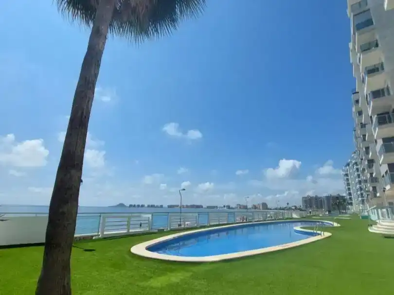 Swimming pool of Flat for rent in La Manga del Mar Menor  with Air Conditioner, Swimming Pool and Furnished