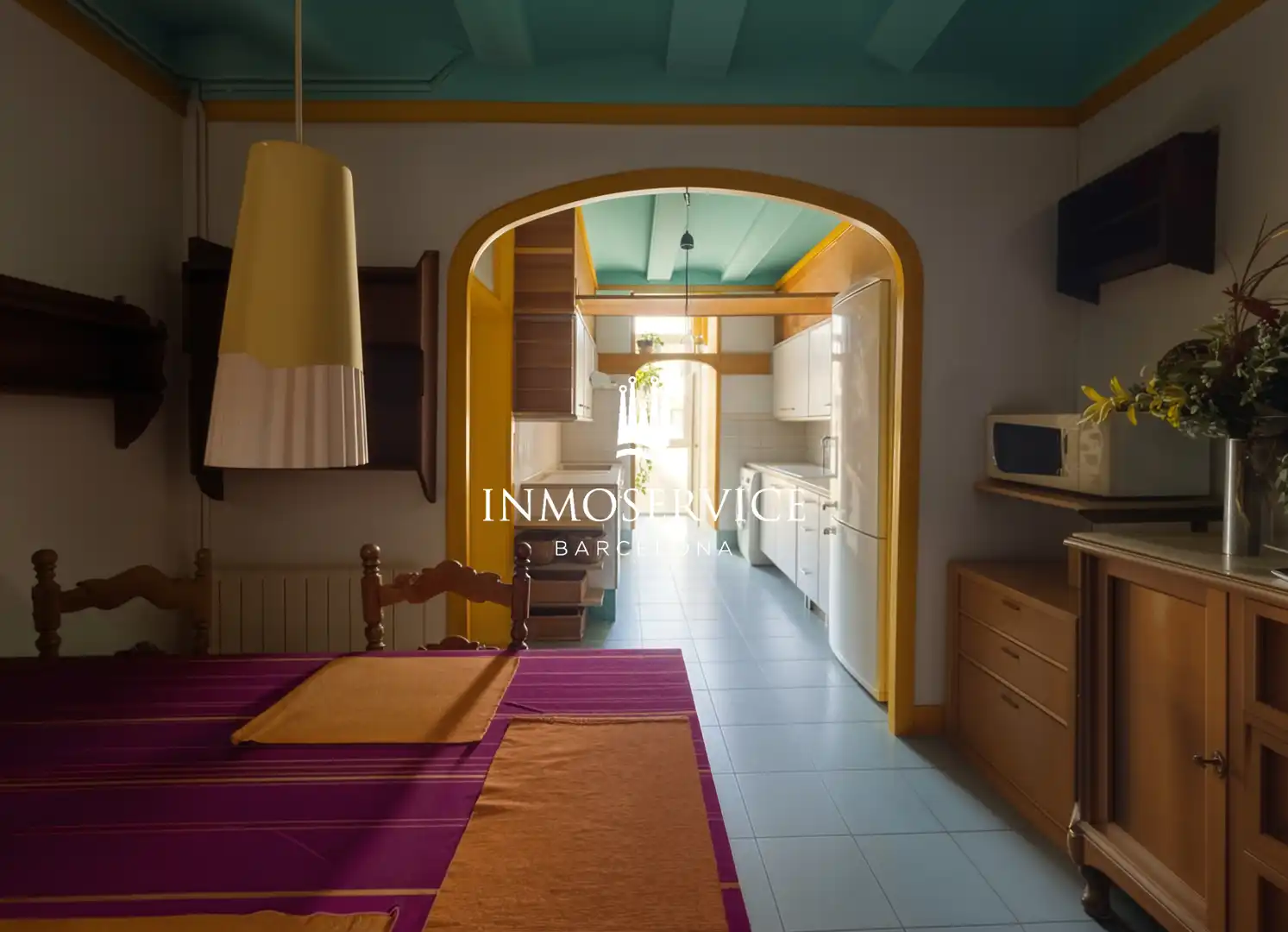 Küche von Wohnung zum Verkauf in Barcelona mit Heizung, Parkett und Abstellraum