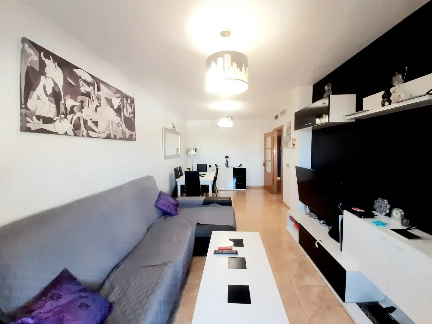 Wohnzimmer von Dachboden zum Verkauf in Archena mit Klimaanlage, Heizung und Terrasse