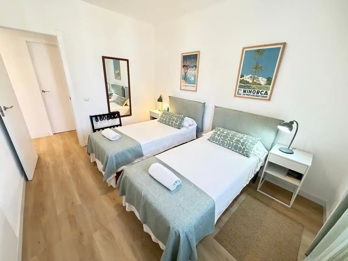 Bedroom of Flat for sale in Sant Lluís  with Air Conditioner, Private garden and Parquet flooring