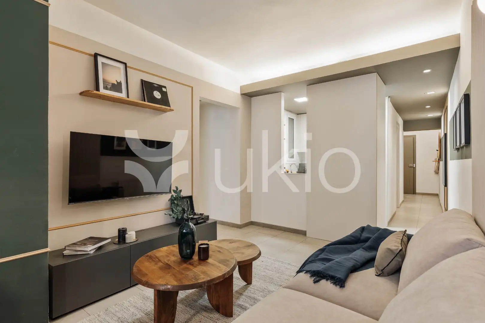 Sala de estar de Apartamento de alquiler en Barcelona con Aire acondicionado, Calefacción y Amueblado