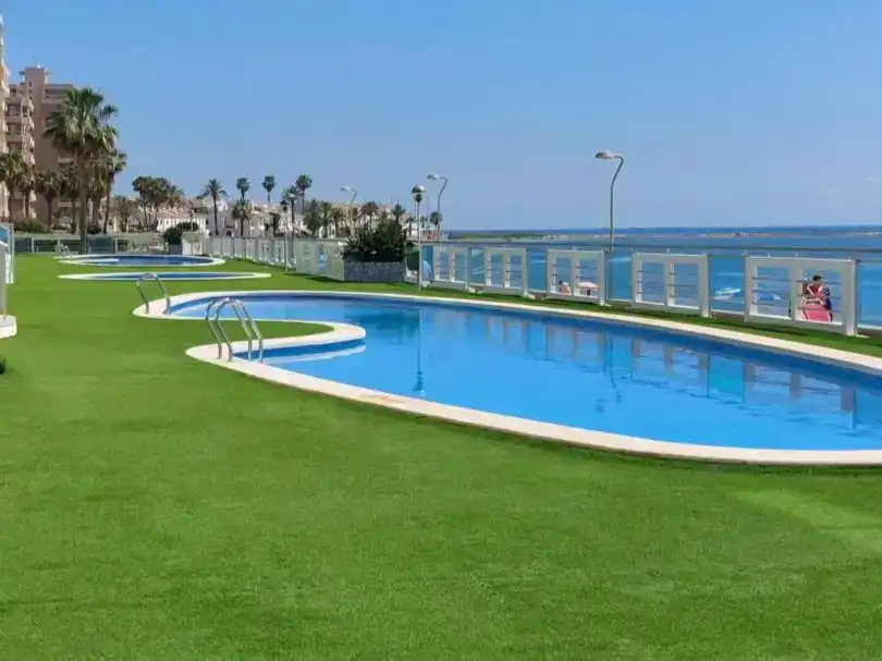 Swimming pool of Flat for rent in La Manga del Mar Menor  with Air Conditioner, Swimming Pool and Furnished
