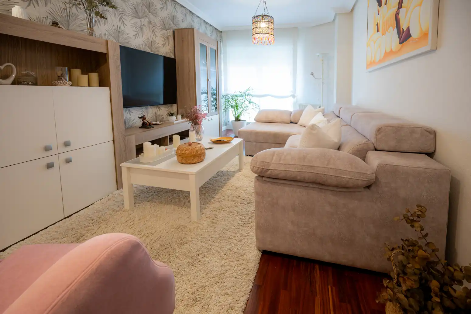 Sala d'estar de Pis en venda en Gijón  amb Calefacció, Parquet i Moblat