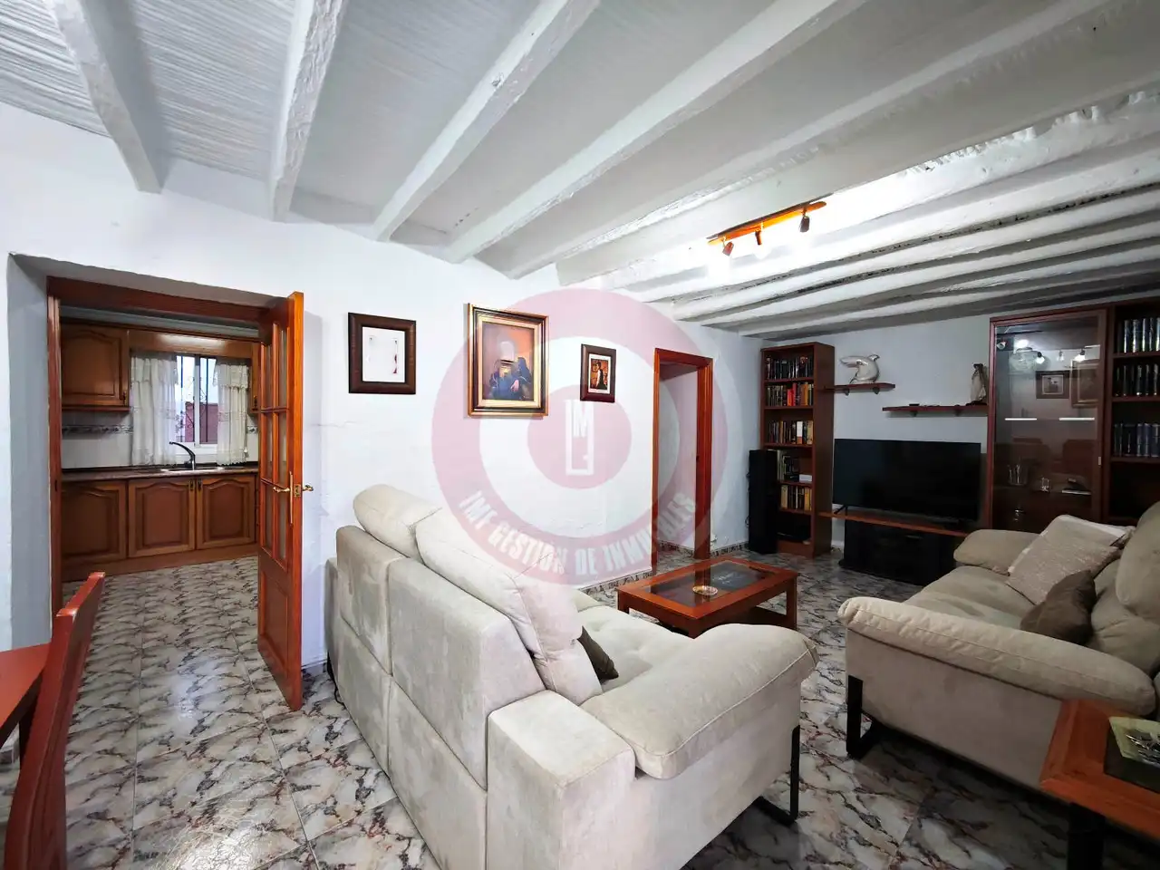 Living room of Houses for sale in Viñuela  with Terrace, Furnished and Balcony