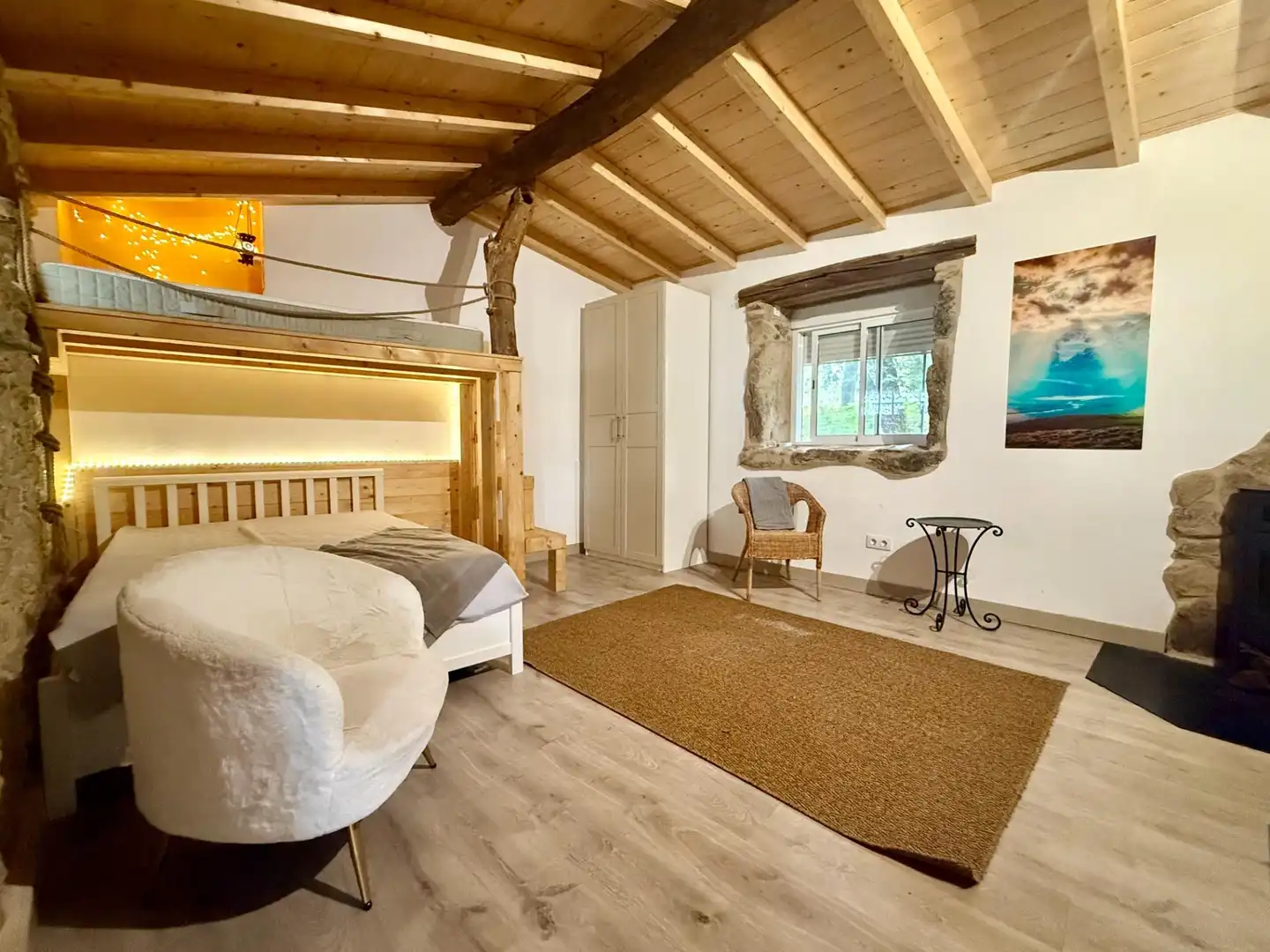 Habitación de Casa o chalet en venta en Sober con Jardín privado, Piscina y Amueblado