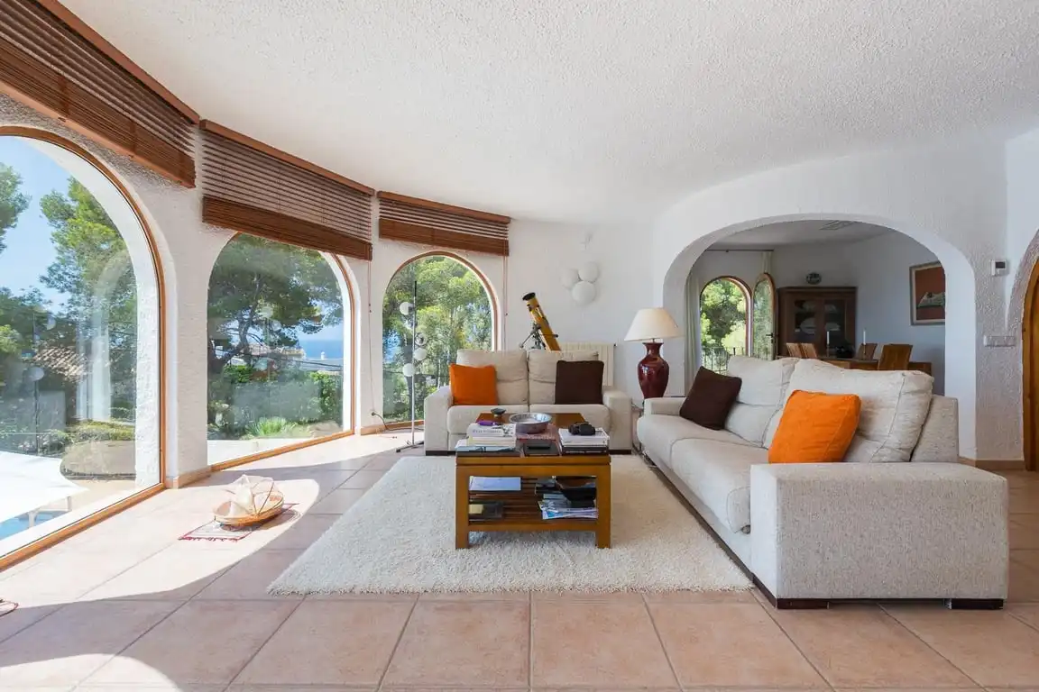 Sala de estar de Casa o chalet de alquiler en Jávea / Xàbia con Aire acondicionado, Piscina y Amueblado