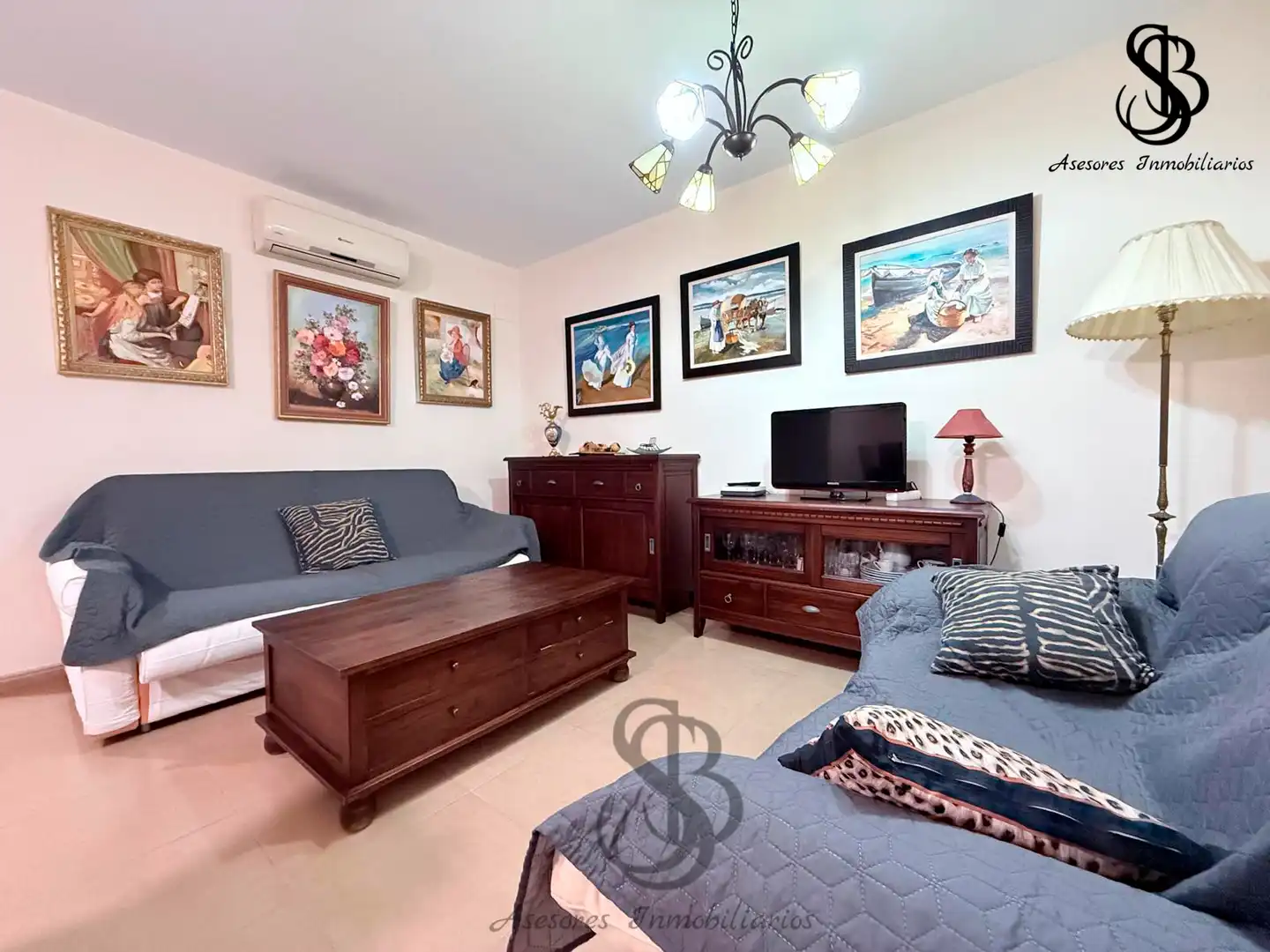 Living room of Flat for sale in Mutxamel  with Air Conditioner, Storage room and Furnished
