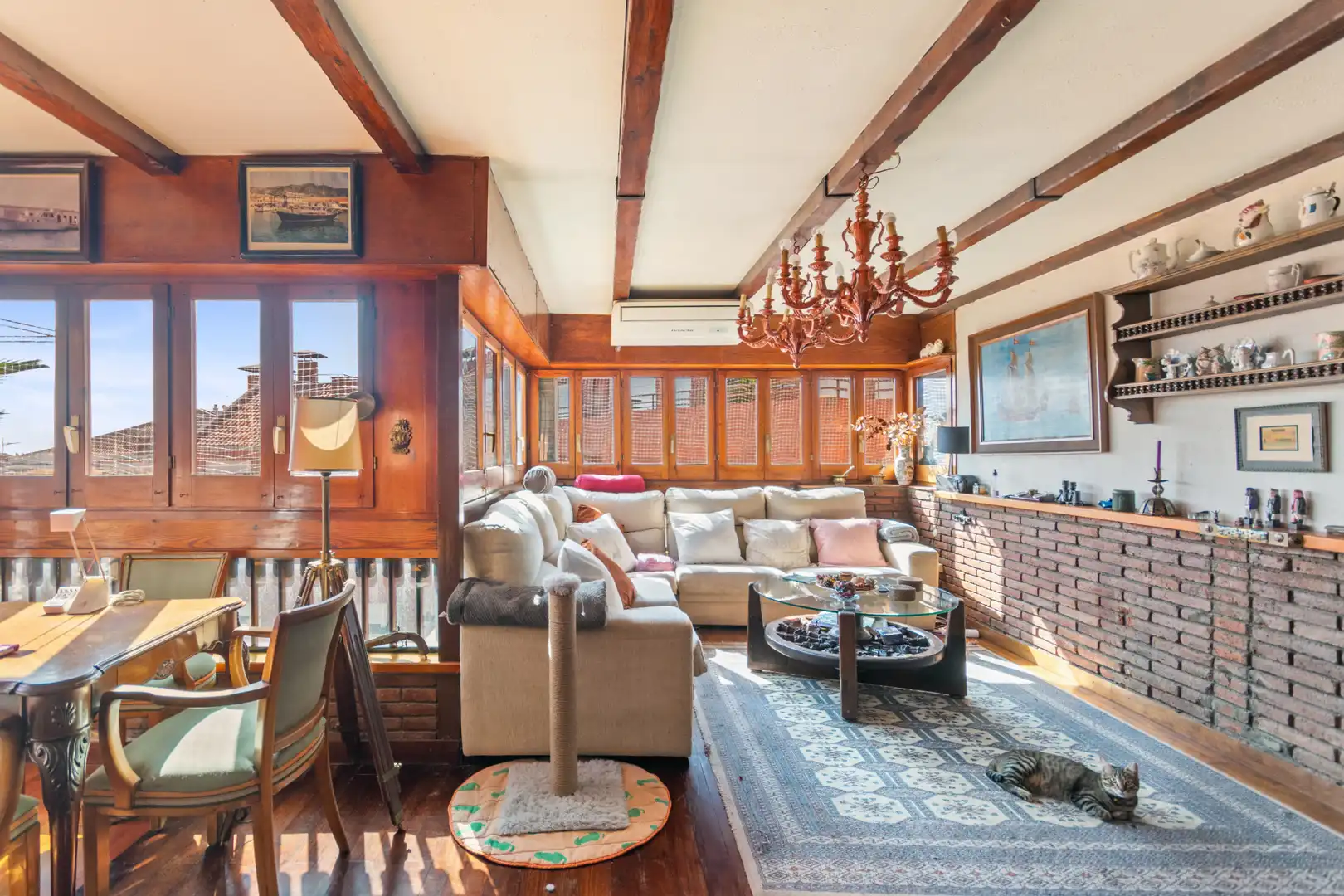 Sala de estar de Ático en venta en Barcelona con Aire acondicionado, Calefacción y Parquet