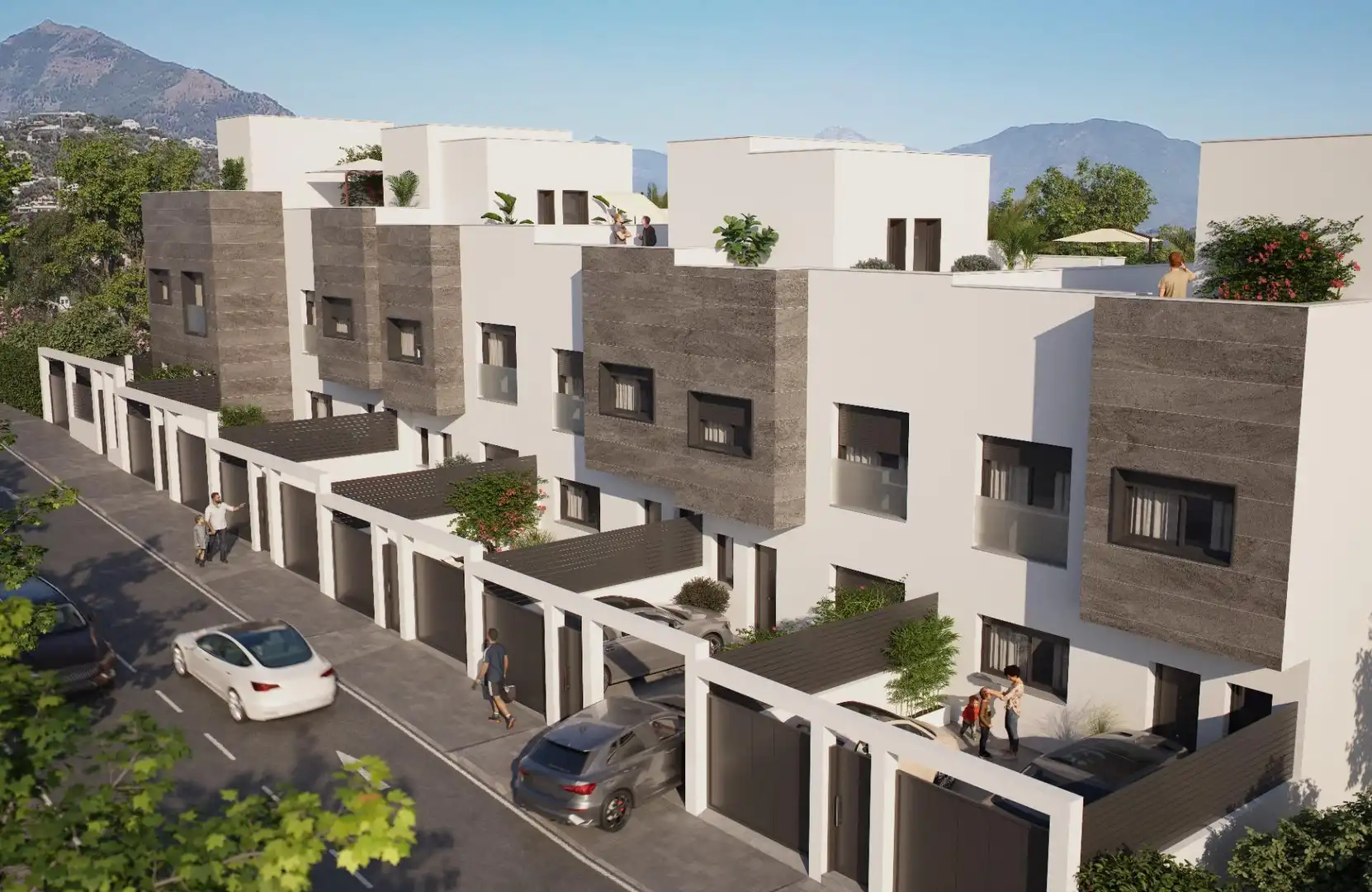 Vista exterior de Casa adosada en venta en Fuengirola con Aire acondicionado, Calefacción y Jardín privado