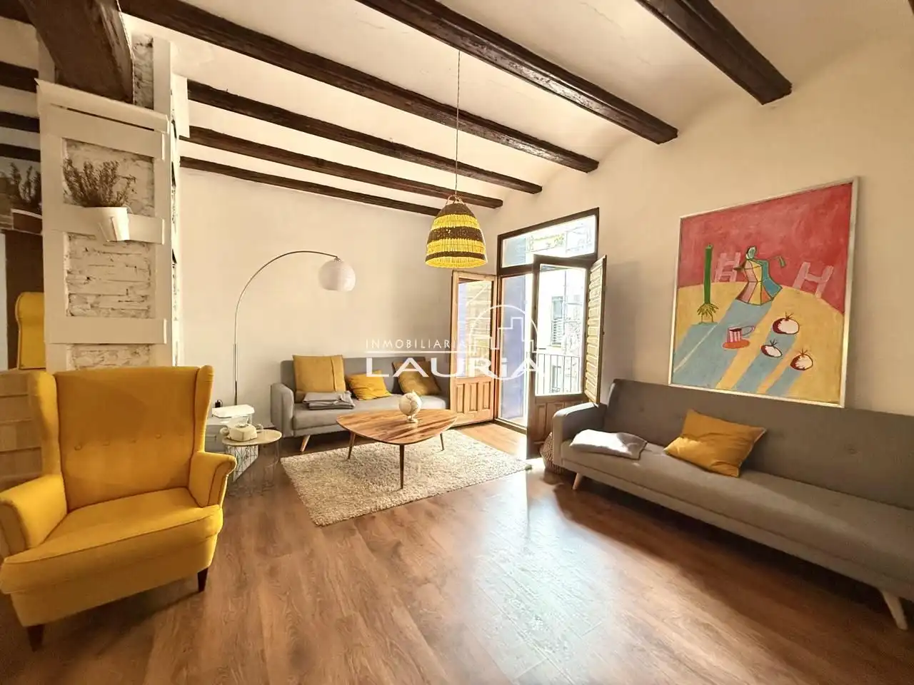 Wohnzimmer von Wohnungen zur Miete in Valencia mit Klimaanlage, Terrasse und Möbliert