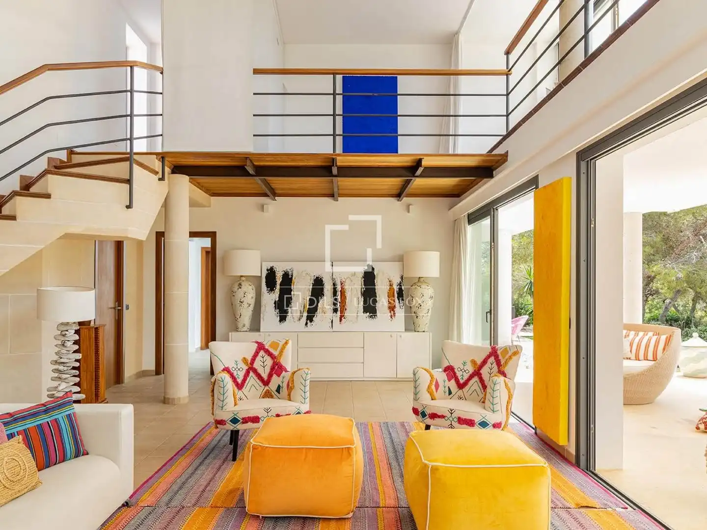 Sala de estar de Casa o chalet de alquiler en Formentera con Aire acondicionado, Jardín privado y Terraza