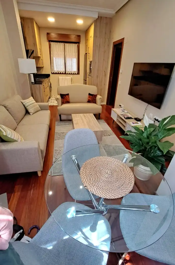 Wohnzimmer von Wohnung zur Miete in Gijón  mit Heizung, Parkett und Möbliert