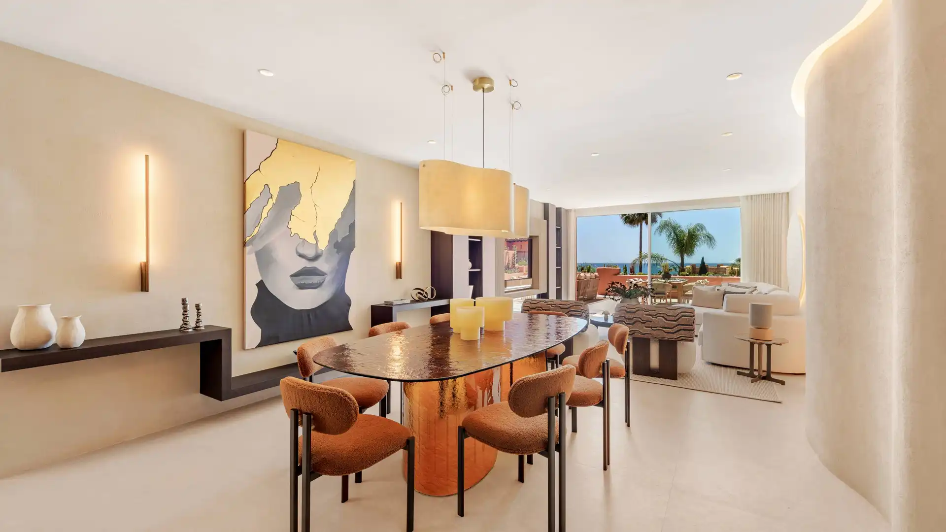 Menjador de Àtic en venda en Marbella amb Aire condicionat, Jardí privat i Terrassa