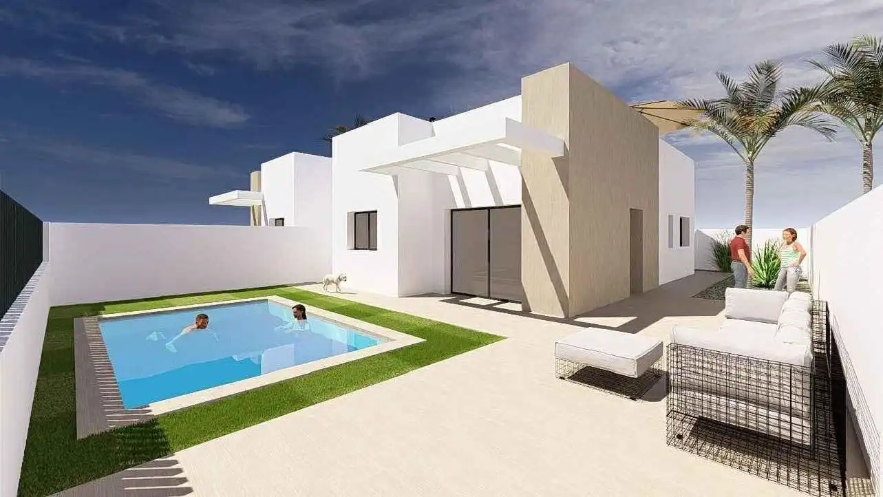 Vista exterior de Casa o chalet en venta en Mazarrón con Jardín privado, Terraza y Piscina