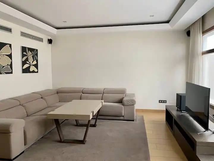 Sala de estar de Casa o chalet de alquiler en Casabermeja con Aire acondicionado, Jardín privado y Piscina