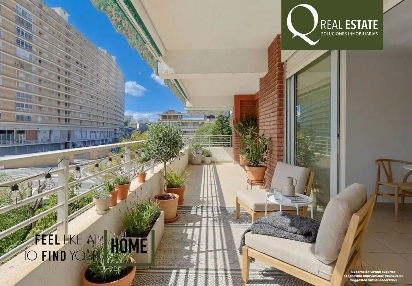 Terrace of Flat for sale in Alicante / Alacant  with Air Conditioner, Heating and Private garden