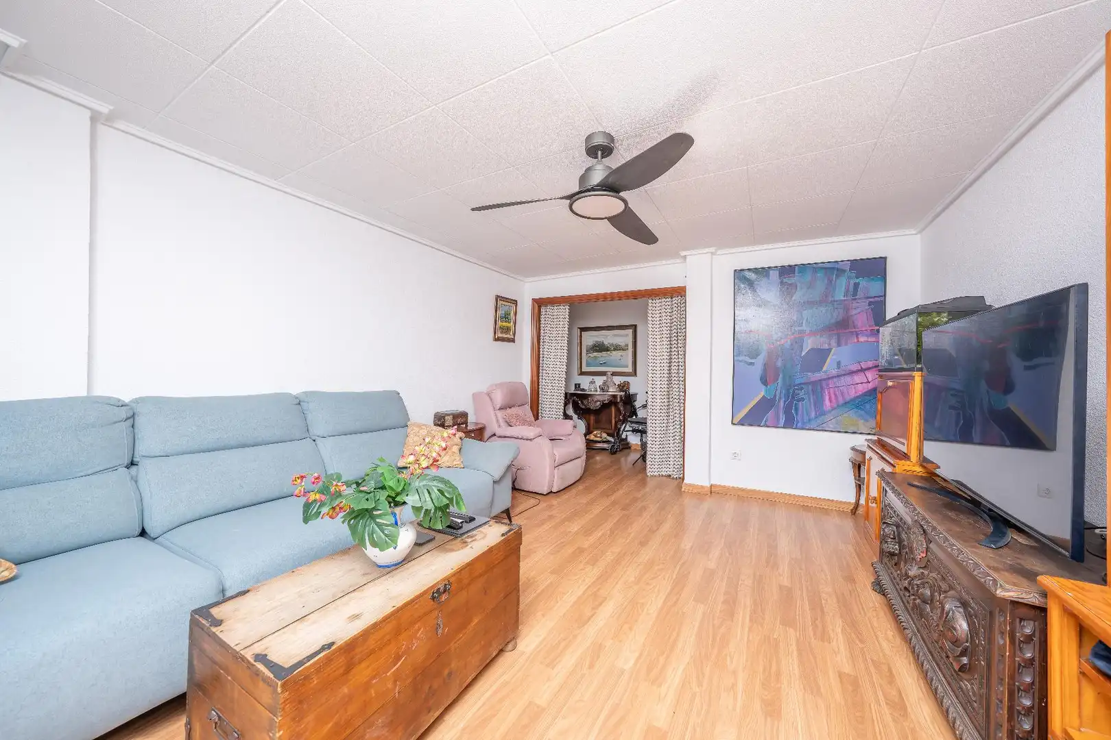 Living room of Flat for sale in Elche / Elx  with Heating, Furnished and Balcony