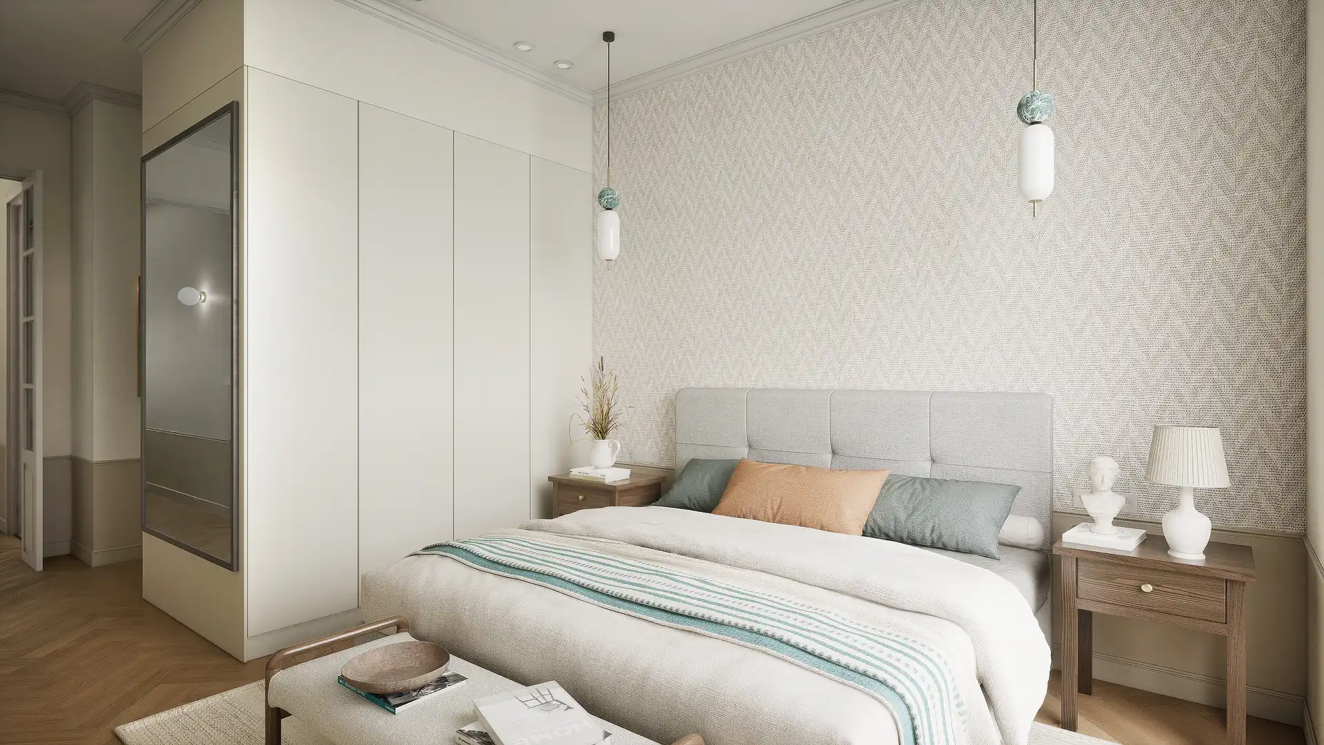 Schlafzimmer von Wohnungen zur Miete in Barcelona mit Klimaanlage, Heizung und Parkett