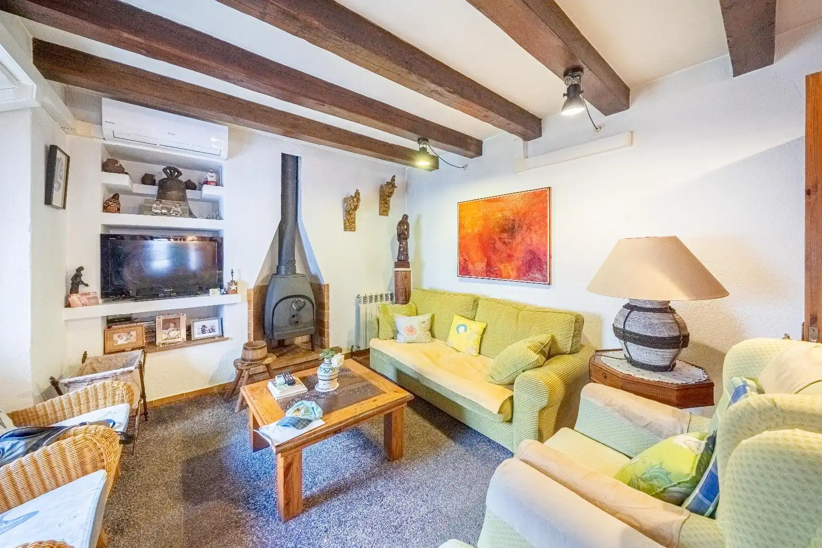 Living room of Detached homes for sale in Pollença  with Air Conditioner, Heating and Terrace