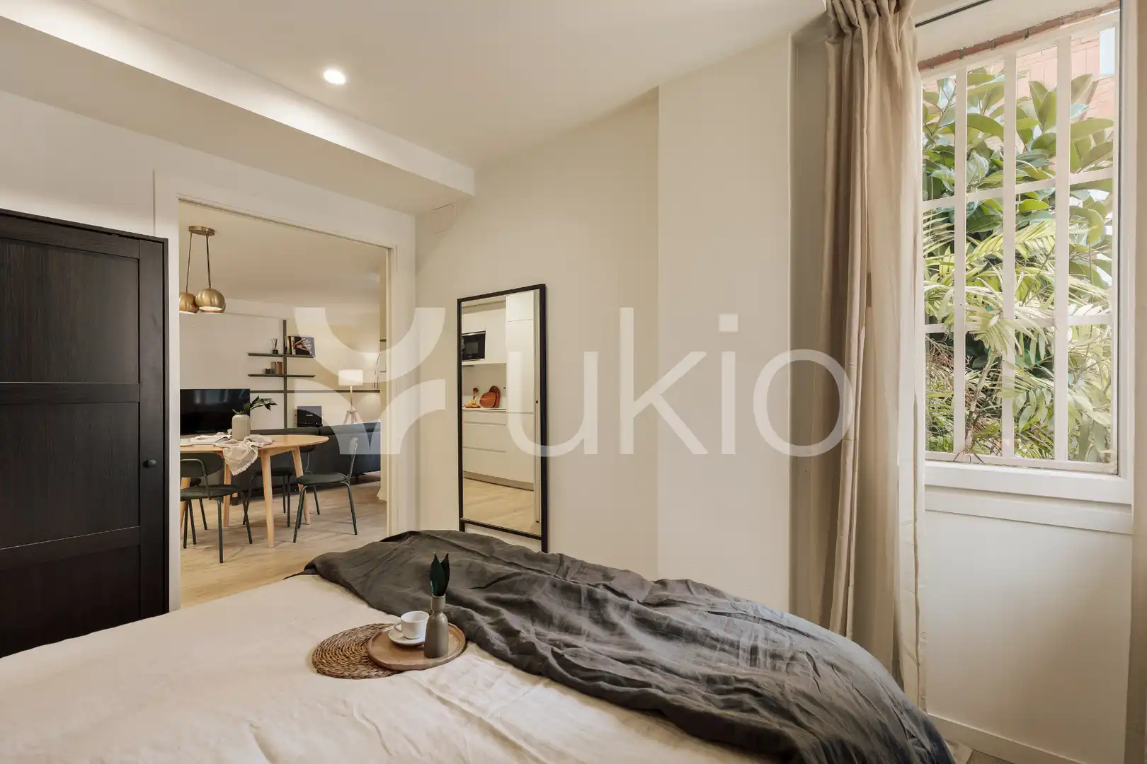 Schlafzimmer von Wohnungen zur Miete in Barcelona mit Klimaanlage, Heizung und Möbliert