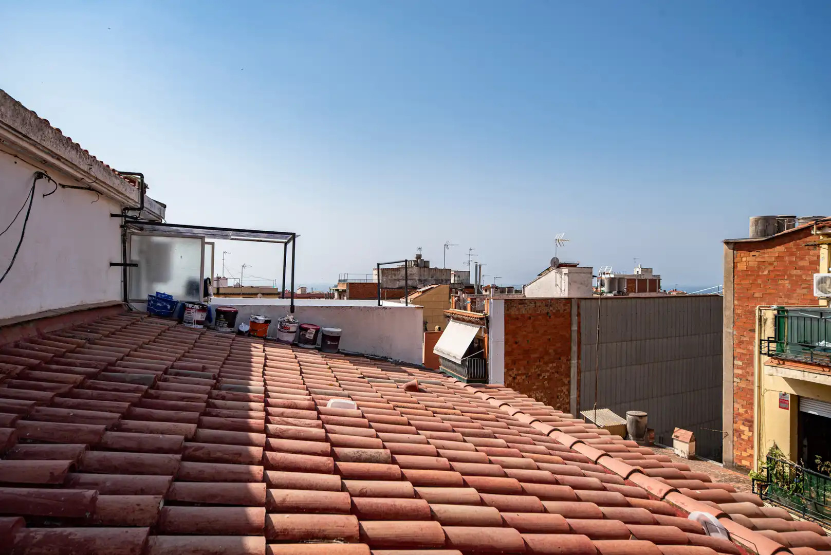 Terrasse von Dachboden zum Verkauf in Mataró mit Parkett, Terrasse und Ofen