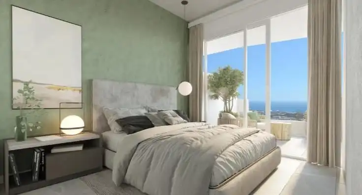 Bedroom of Apartments for rent in Benalmádena  with Air Conditioner, Private garden and Parquet flooring