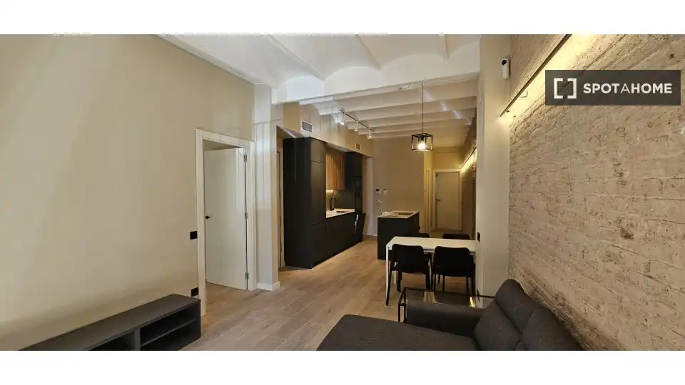 Living room of Flat for rent in Barcelona  with Air Conditioner, Heating and Furnished
