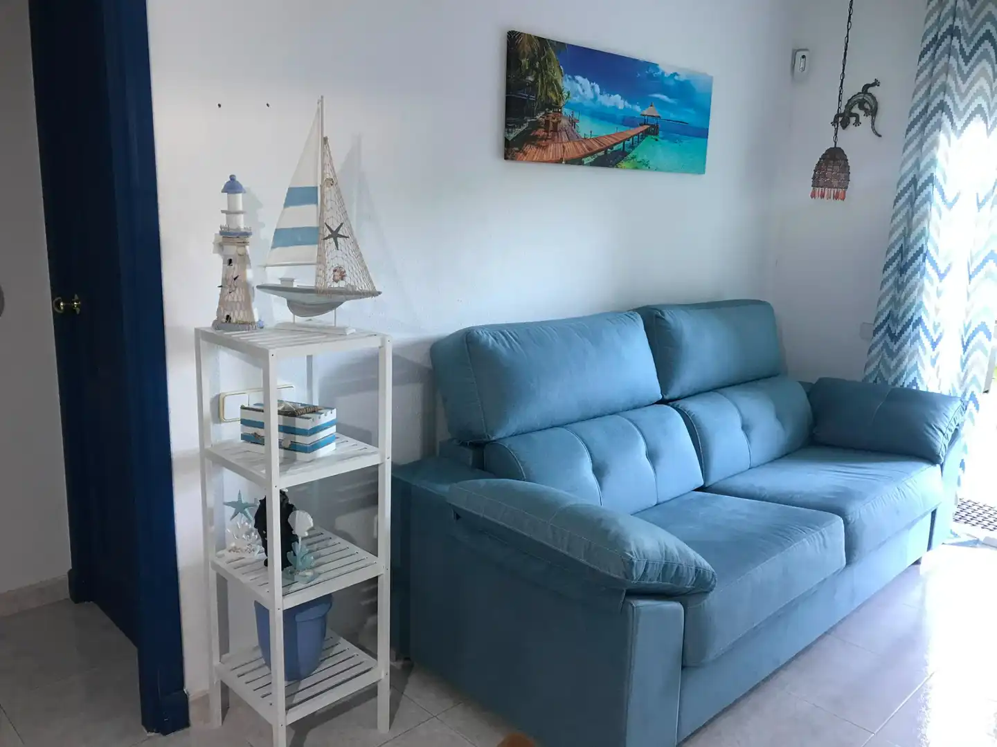 Wohnzimmer von Wohnung zur Miete in Altafulla mit Klimaanlage, Heizung und Privatgarten
