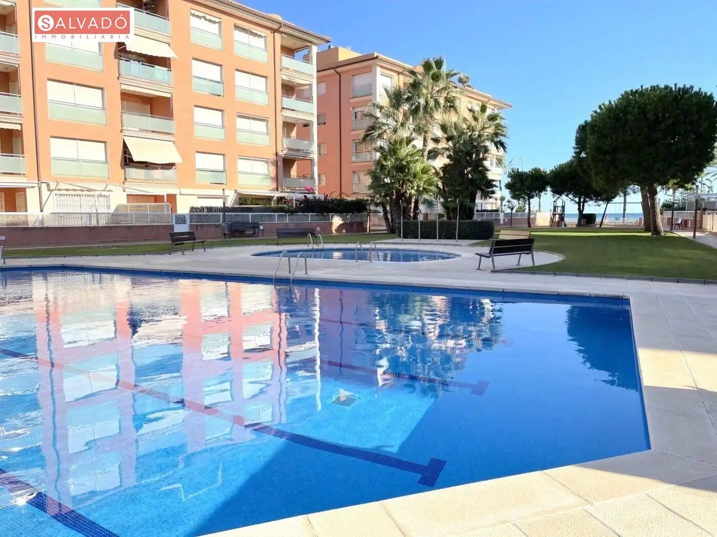 Swimming pool of Flat for rent in Calafell  with Air Conditioner, Heating and Private garden