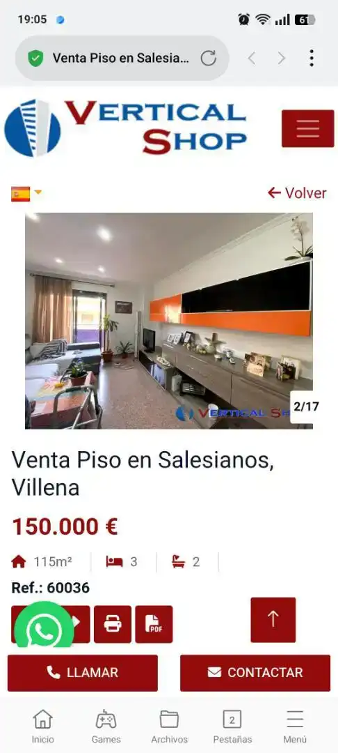 Sala d'estar de Pis en venda en Villena amb Balcó