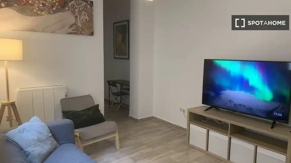 Living room of Flat for rent in Valencia  with Air Conditioner, Heating and Furnished