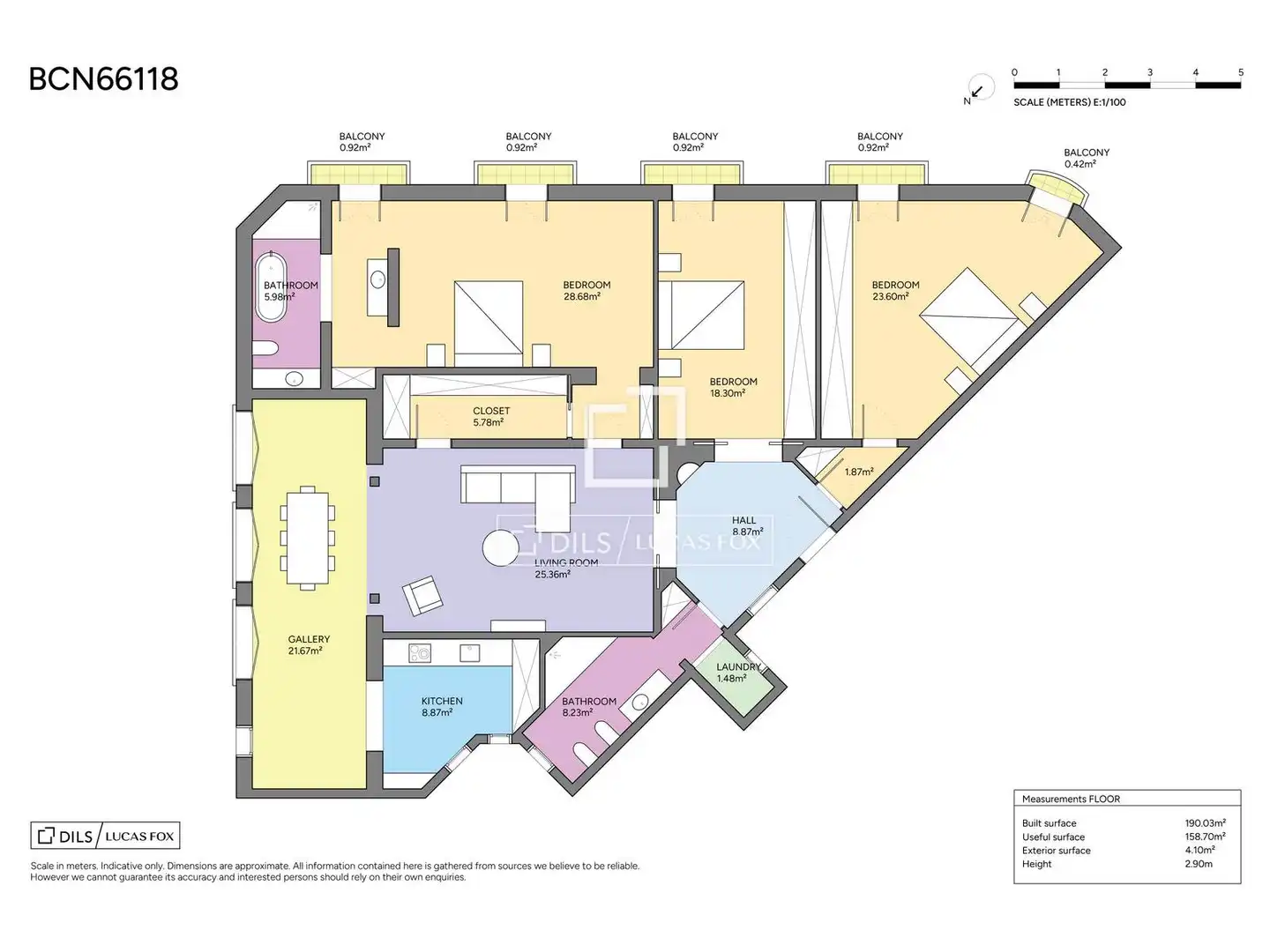Wohnung zum Verkauf in Barcelona mit Klimaanlage, Parkett und Terrasse