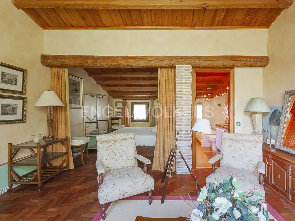 Wohnzimmer von Country house zur Miete in El Bruc mit Klimaanlage, Heizung und Privatgarten