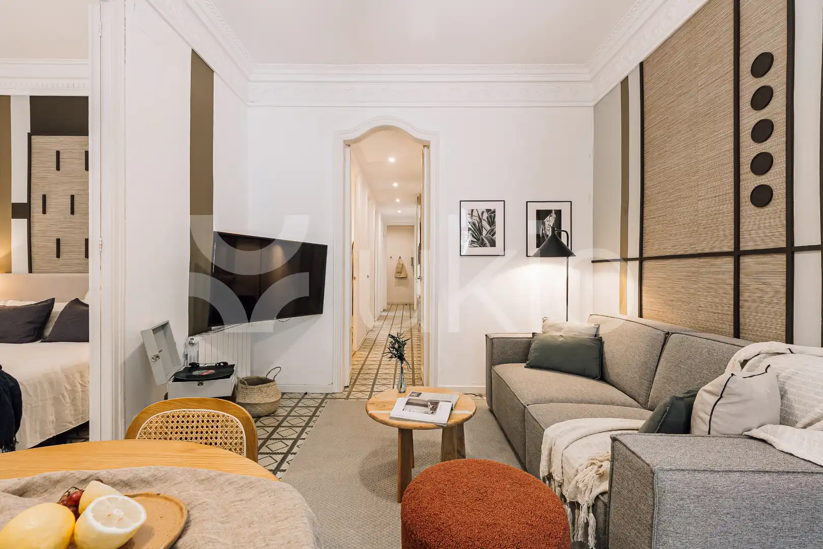 Wohnzimmer von Wohnungen zur Miete in Barcelona mit Heizung, Möbliert und Ofen