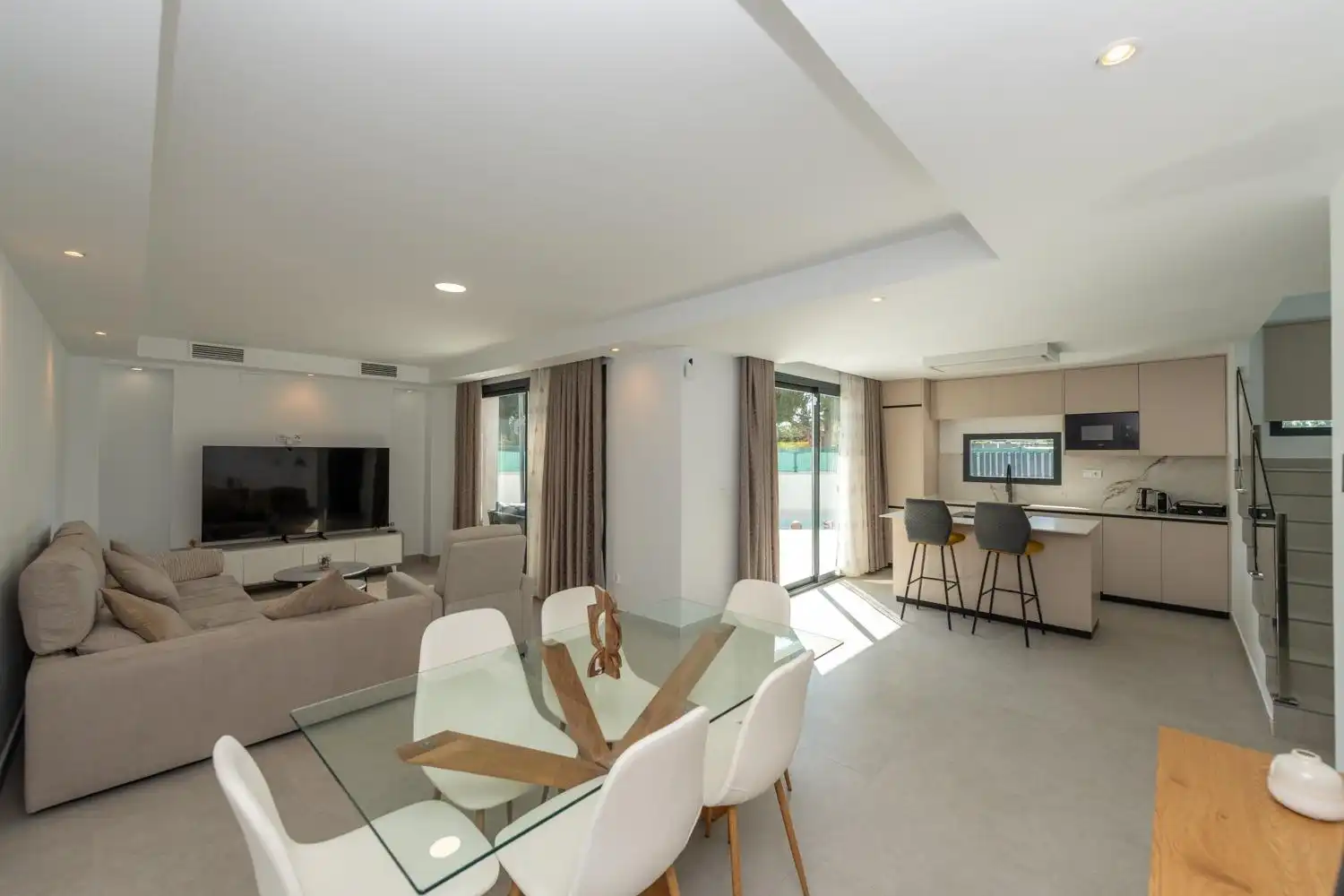 Wohnzimmer von Haus oder Chalet zur Miete in El Campello mit Klimaanlage, Privatgarten und Terrasse