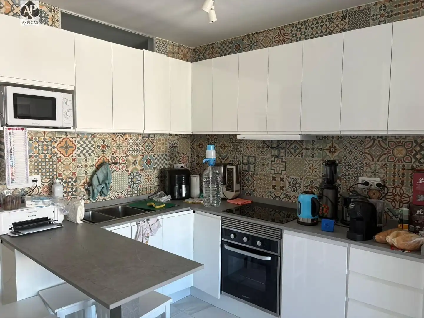 Küche von Wohnung zur Miete in San Bartolomé de Tirajana mit Klimaanlage, Privatgarten und Terrasse