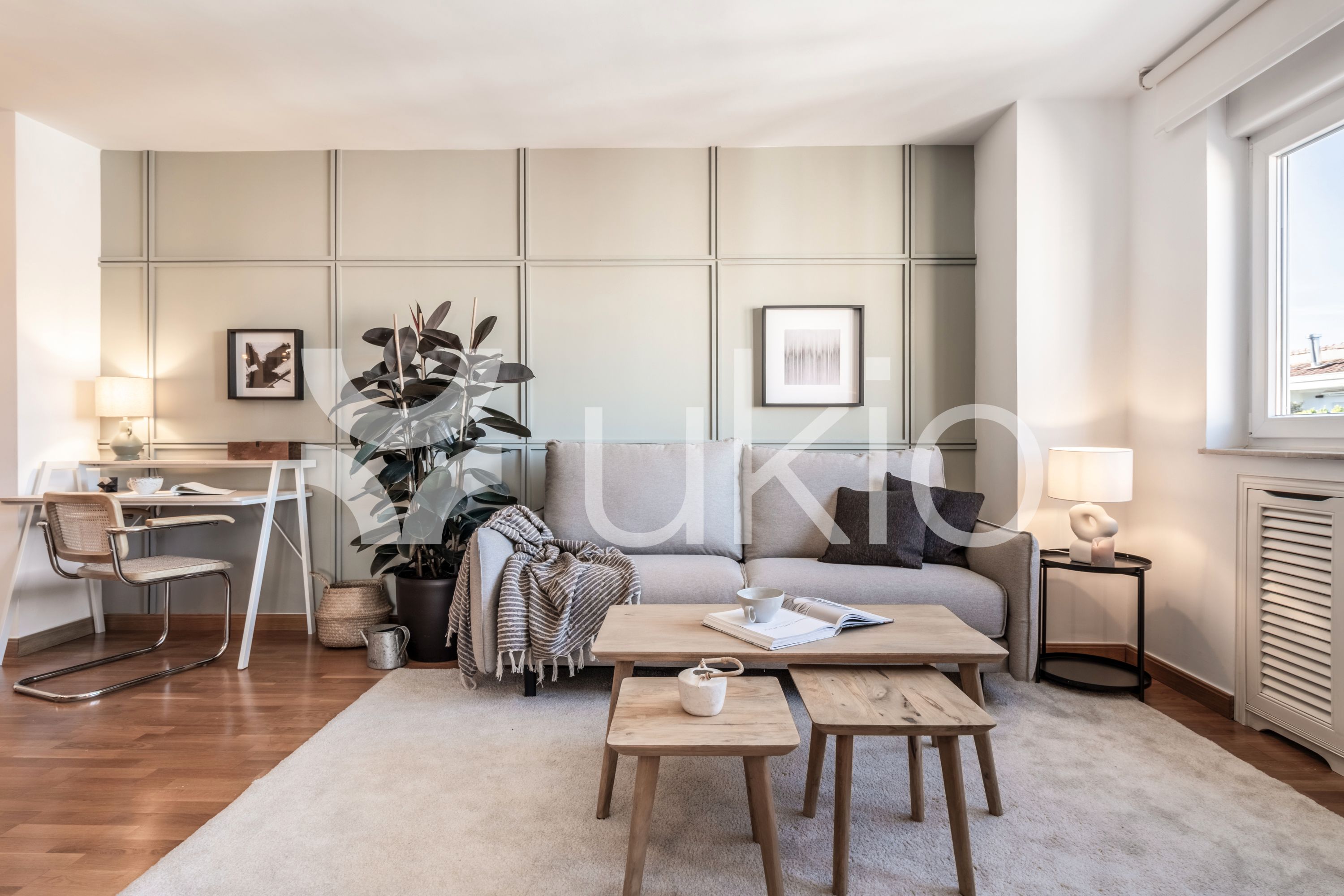 Sala d'estar de Apartament de lloguer en  Madrid Capital amb Aire condicionat, Calefacció i Terrassa