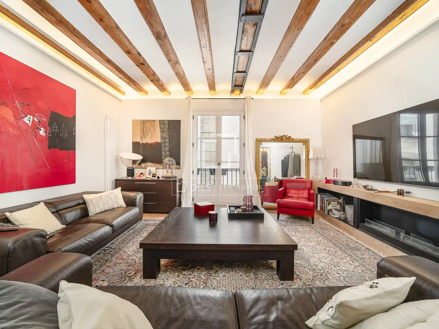 Sala de estar de Piso en venta en Barcelona con Aire acondicionado, Calefacción y Parquet