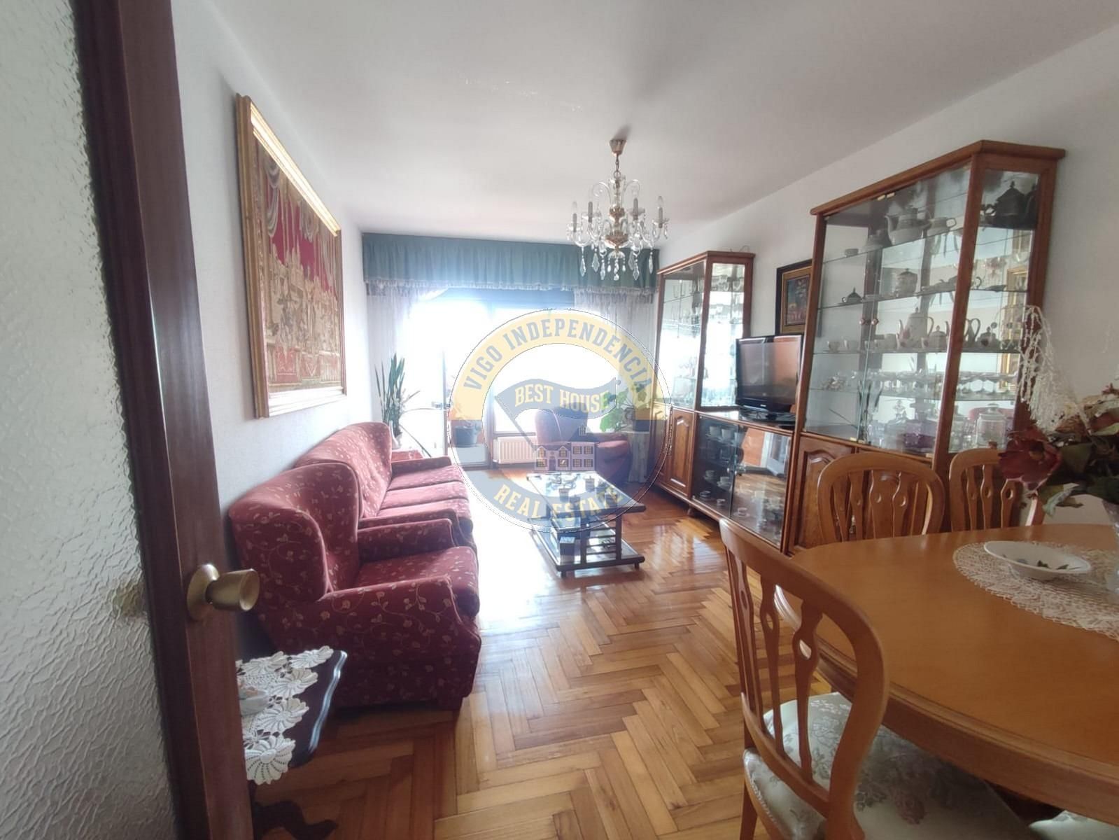 Living room of Flat for sale in Vigo   with Heating, Parquet flooring and Terrace